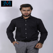 Cotton Black Color Full Sleeve Formal Shirt For Men